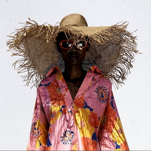 Nwt Zara Frayed Trim Beach Sun Hat 